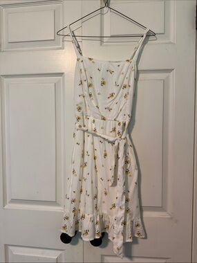 Hollister White Floral Tie-Waist Sundress S